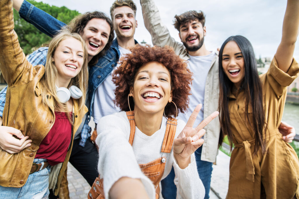 Group Of Happy Friends Smiling